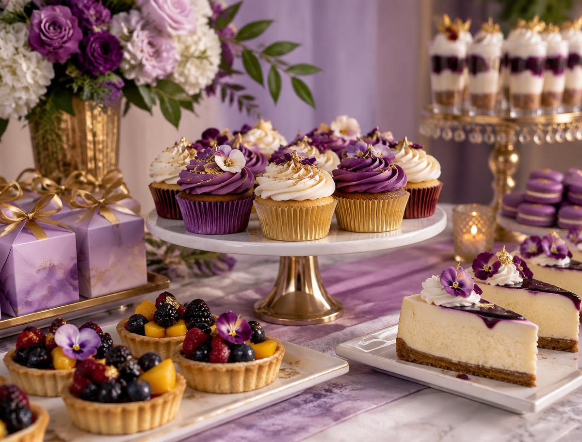 cupcakes cheesecake and fruit tarts dessert table Jamaica